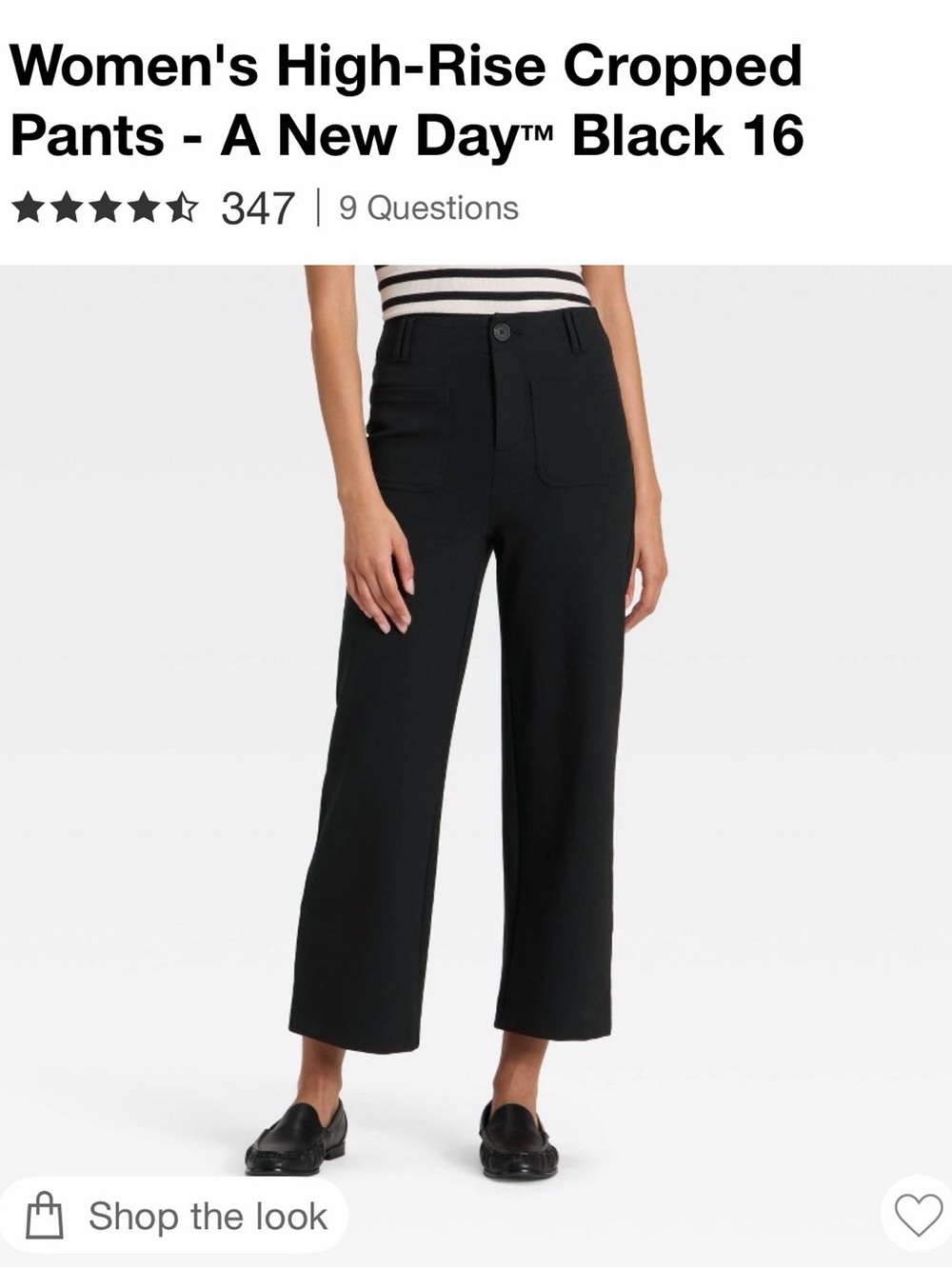 a new day Black High-Rise Cropped wide-leg Pants